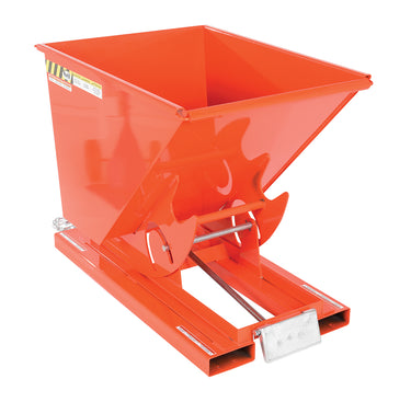 1/2 CuYd 70 Degree Heavy Duty Self Dumping Hopper w/ Bumper Release - Orange